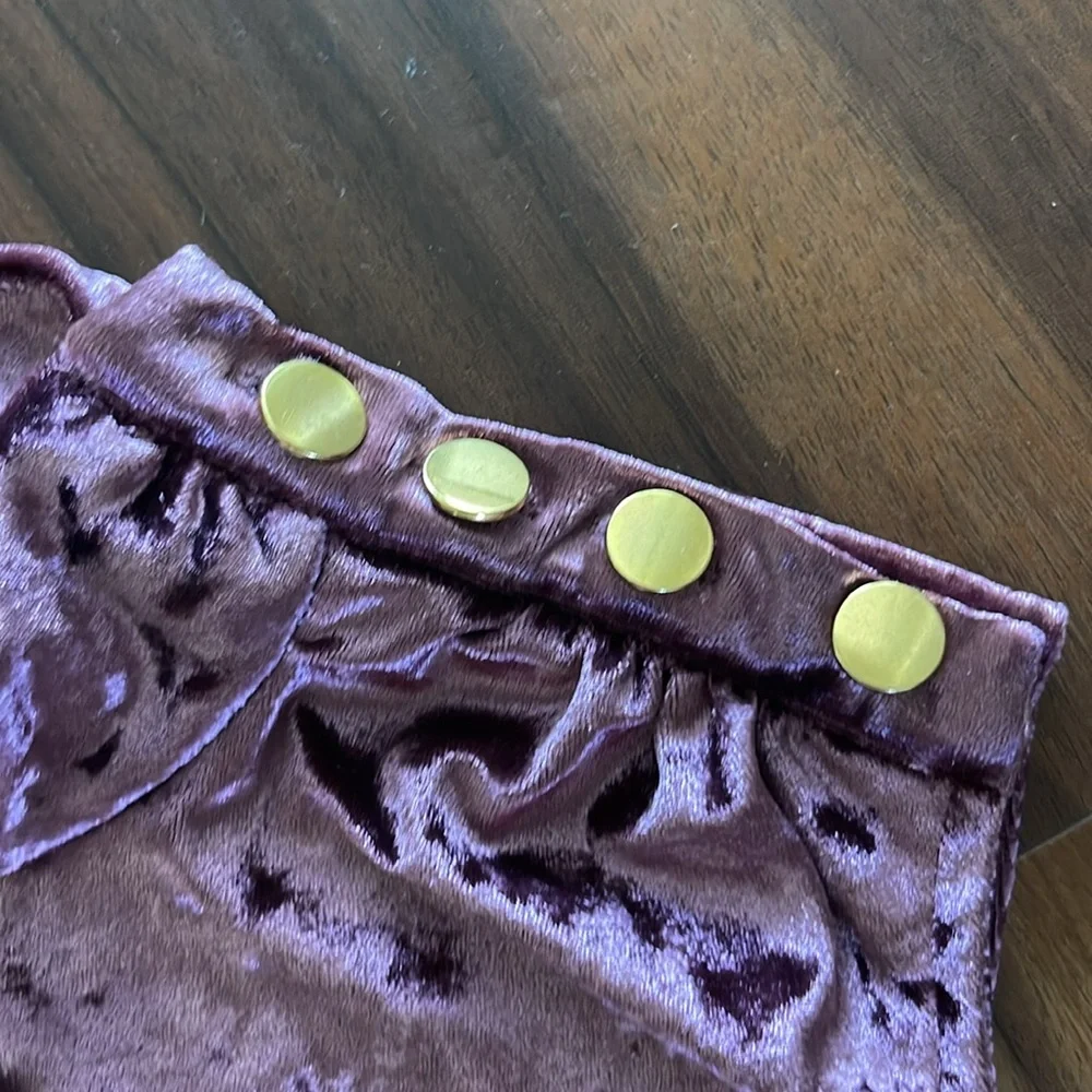 New Michael Kors Purple Crushed Velvet Sleeveless High Neck Midi Dress